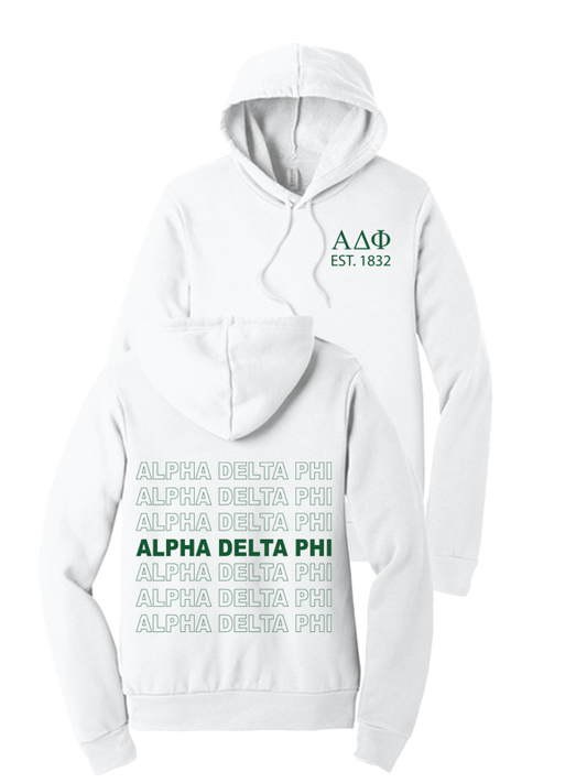 Alpha Delta Phi Repeating Name Hooded Sweatshirts