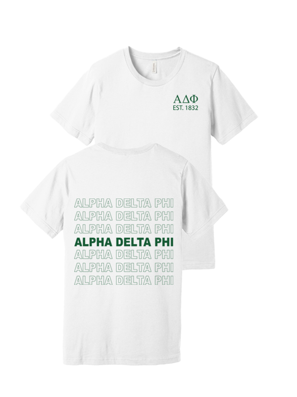 Alpha Delta Phi Repeating Name Short Sleeve T-Shirts
