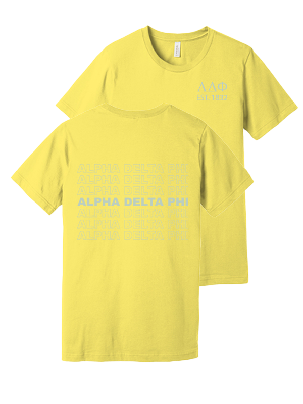 Alpha Delta Phi Repeating Name Short Sleeve T-Shirts