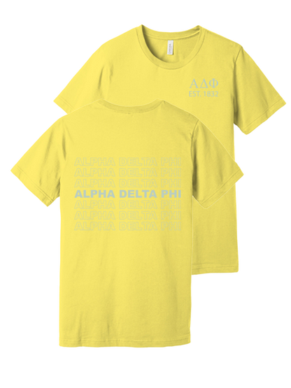 Alpha Delta Phi Repeating Name Short Sleeve T-Shirts