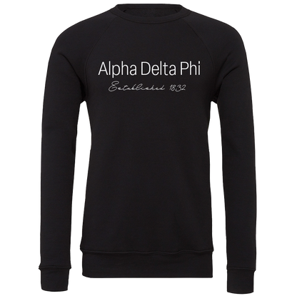 Alpha Delta Phi Embroidered Printed Name Crewneck Sweatshirts