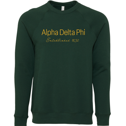 Alpha Delta Phi Embroidered Printed Name Crewneck Sweatshirts