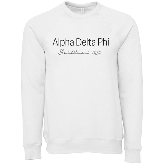 Alpha Delta Phi Embroidered Printed Name Crewneck Sweatshirts