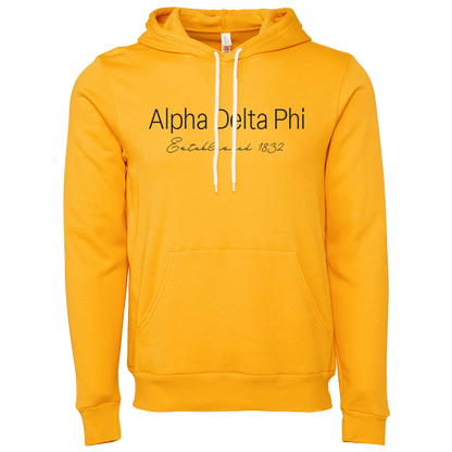 Alpha Delta Phi Embroidered Printed Name Hooded Sweatshirts