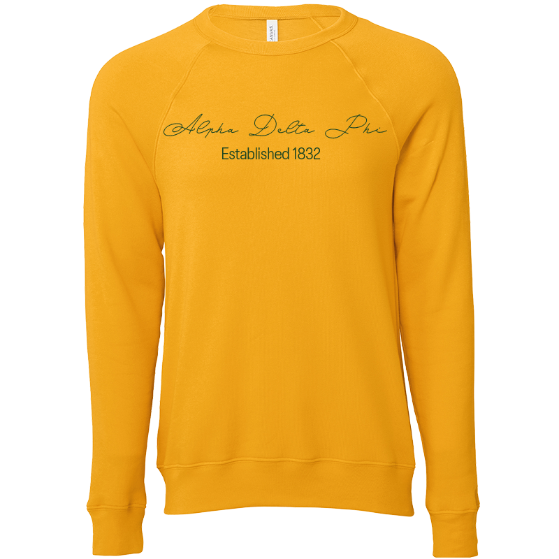 Alpha Delta Phi Embroidered Scripted Name Crewneck Sweatshirts