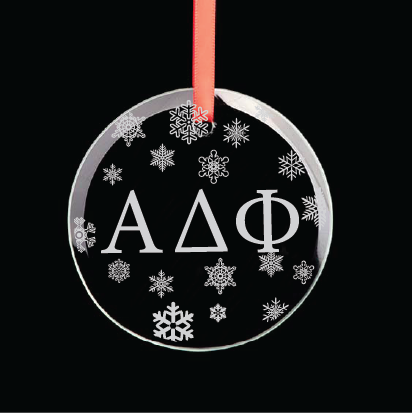 Alpha Delta Phi Round Multi-Snowflake Ornament