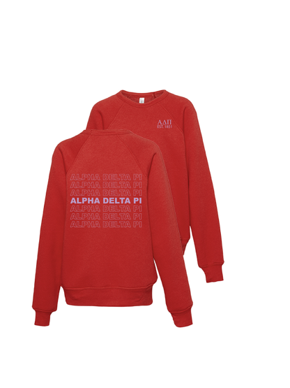 Alpha Delta Pi Repeating Name Crewneck Sweatshirts