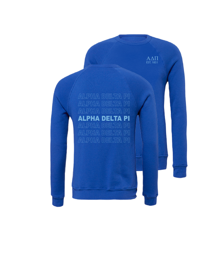 Alpha Delta Pi Repeating Name Crewneck Sweatshirts