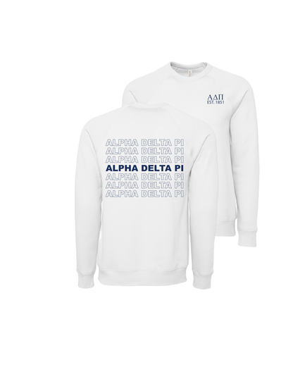 Alpha Delta Pi Repeating Name Crewneck Sweatshirts