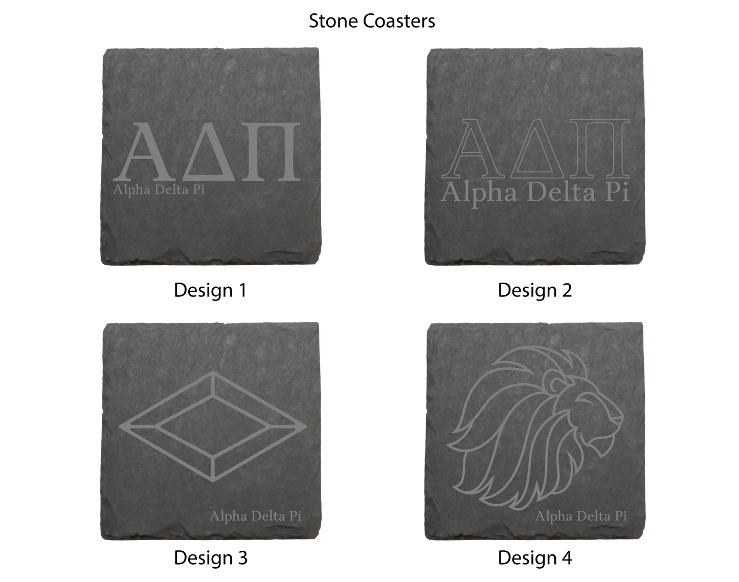 Alpha Delta Phi Stone Coasters - 4-Pack