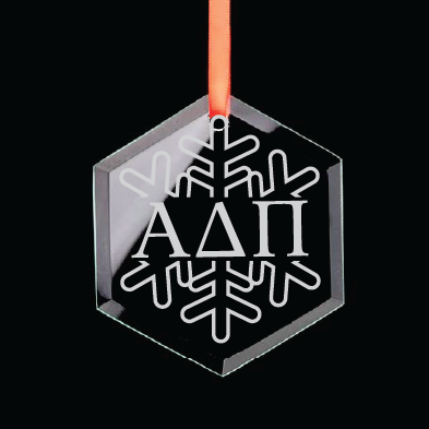 Alpha Delta Pi Hexagon Single-Snowflake Ornament
