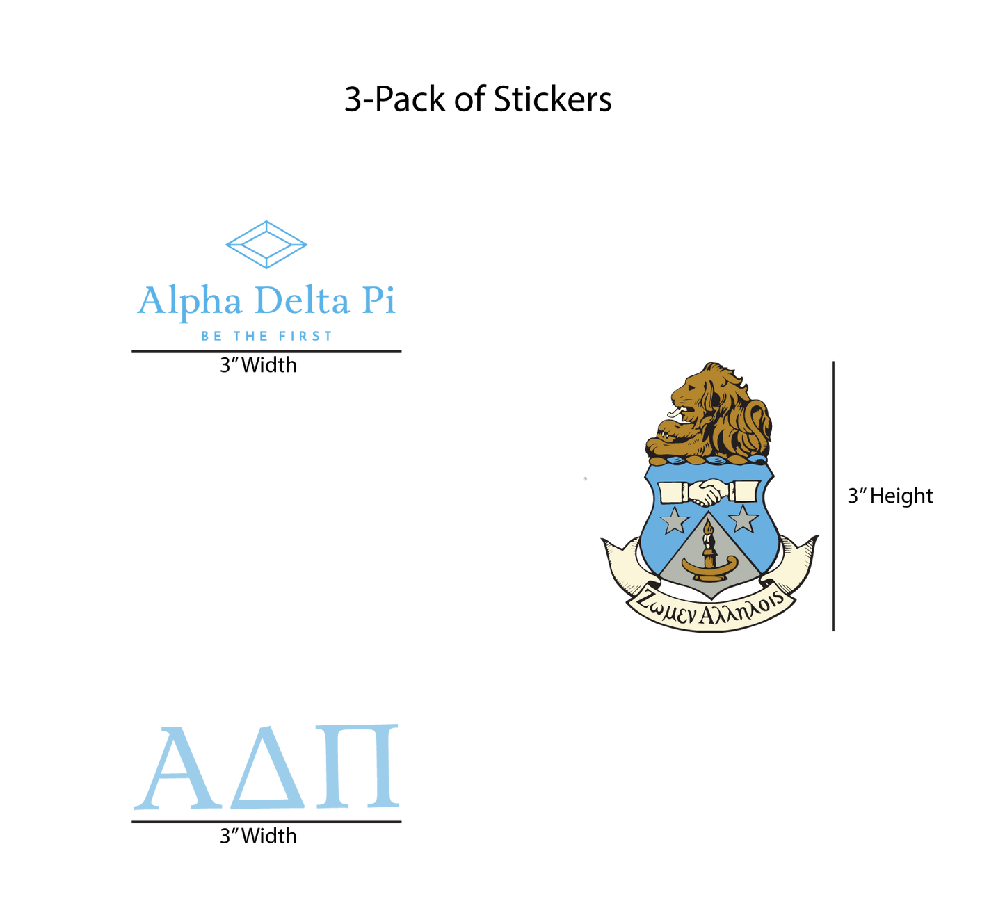 Alpha Delta Pi Permanent Stickers