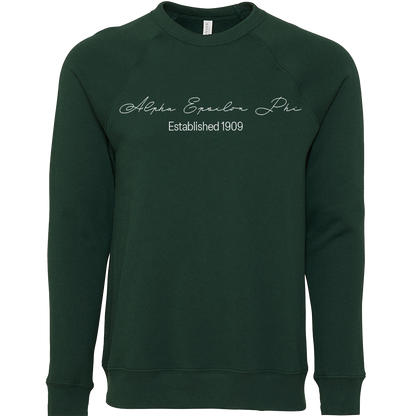 Alpha Epsilon Phi Embroidered Scripted Name Crewneck Sweatshirts