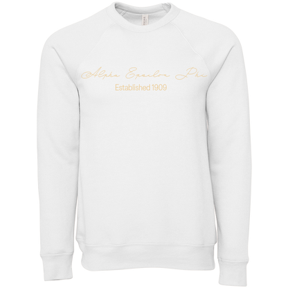 Alpha Epsilon Phi Embroidered Scripted Name Crewneck Sweatshirts