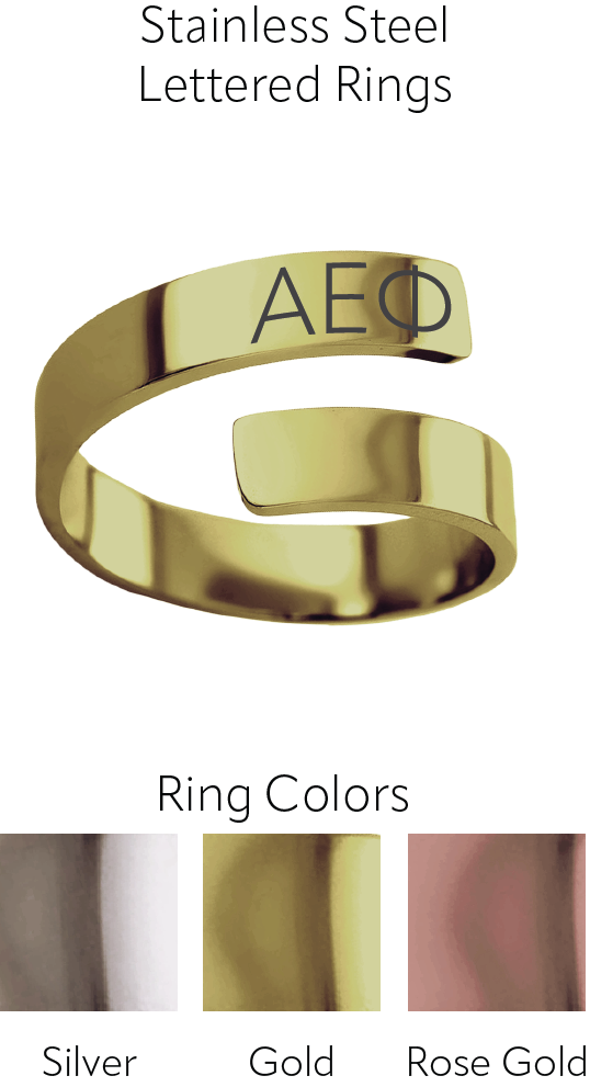 Alpha Epsilon Phi Lettered Rings