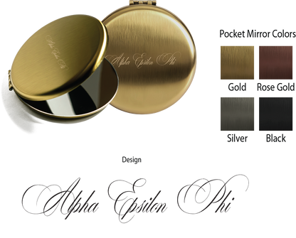 Alpha Epsilon Phi Script Pocket Mirrors