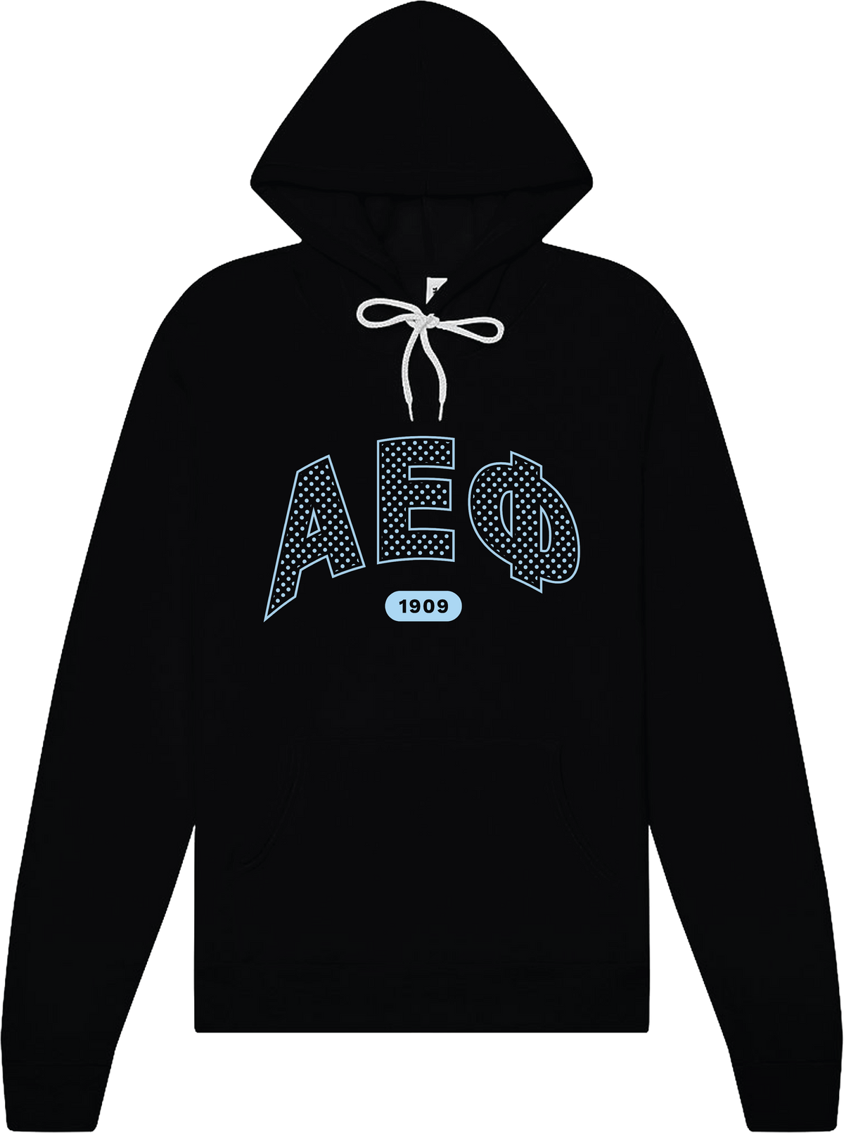 Alpha Epsilon Phi polka dot hoodie in black