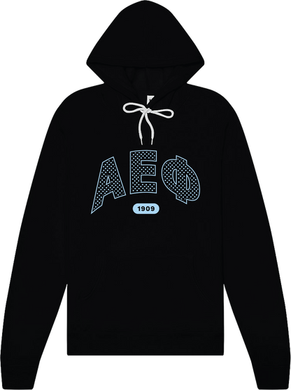 Alpha Epsilon Phi polka dot hoodie in black