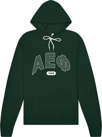 Alpha Epsilon Phi polka dot hoodie in forest