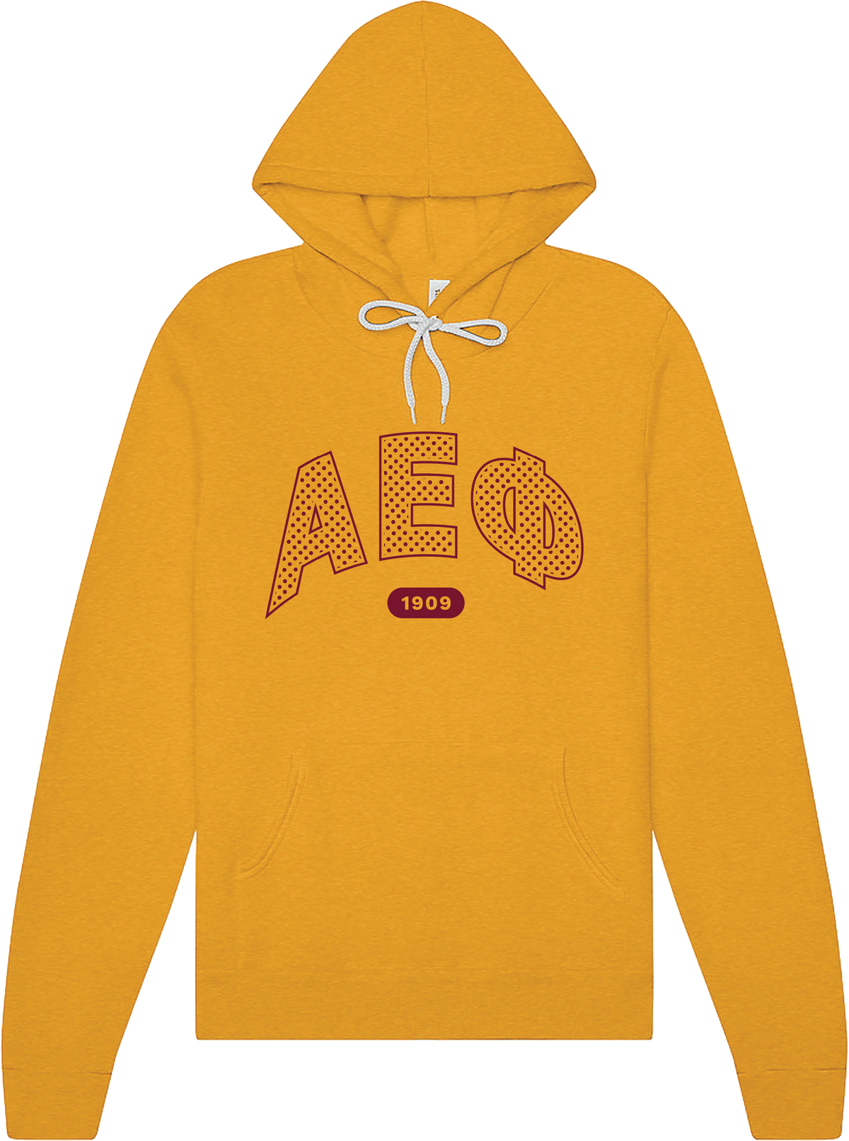 Alpha Epsilon Phi polka dot hoodie in mustard