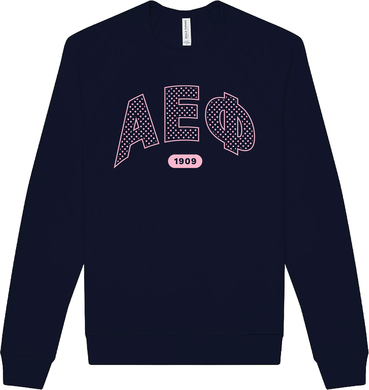 Alpha Epsilon Phi polka dot crew in navy