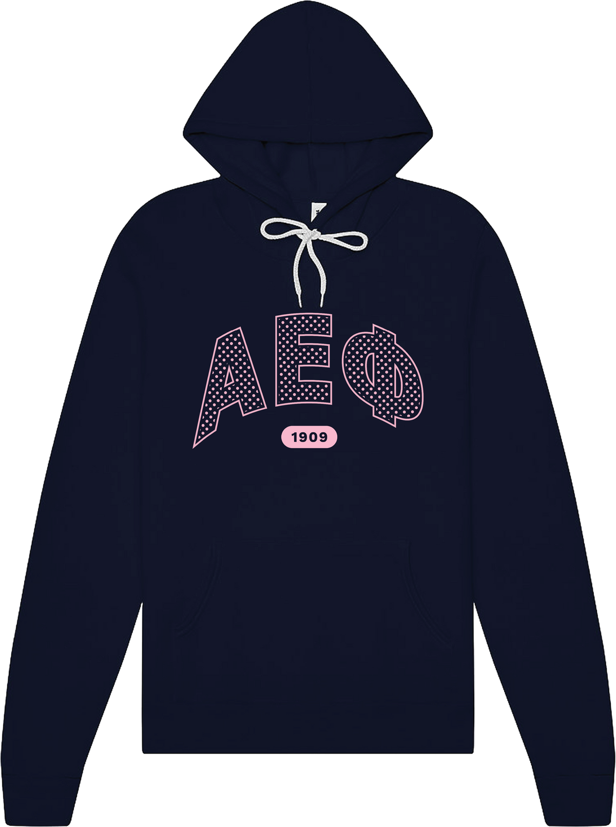 Alpha Epsilon Phi polka dot hoodie in navy