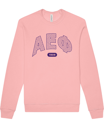 Alpha Epsilon Phi polka dot crew in pink