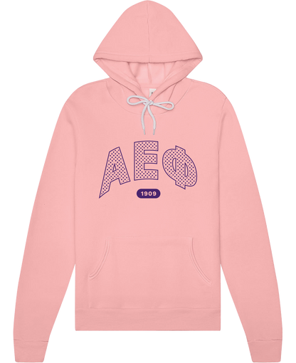 Alpha Epsilon Phi polka dot hoodie in pink
