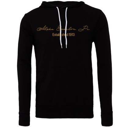 Alpha Epsilon Pi Embroidered Scripted Name Hooded Sweatshirts