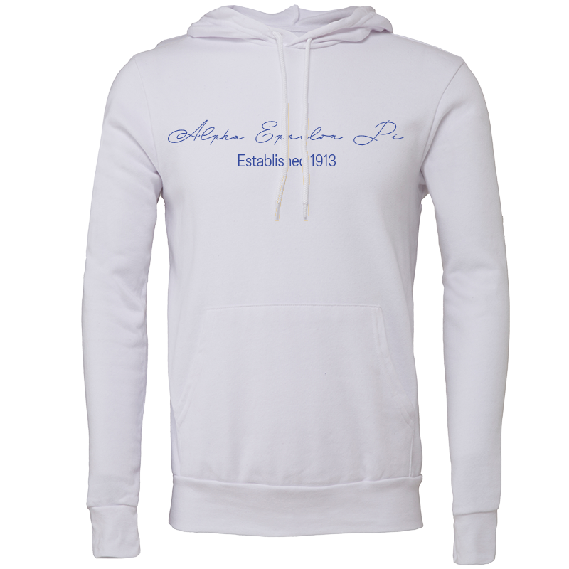 Alpha Epsilon Pi Embroidered Scripted Name Hooded Sweatshirts