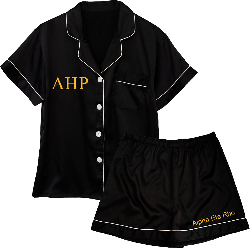 Alpha Eta Rho Embroidered Ladies' Pajama Sets