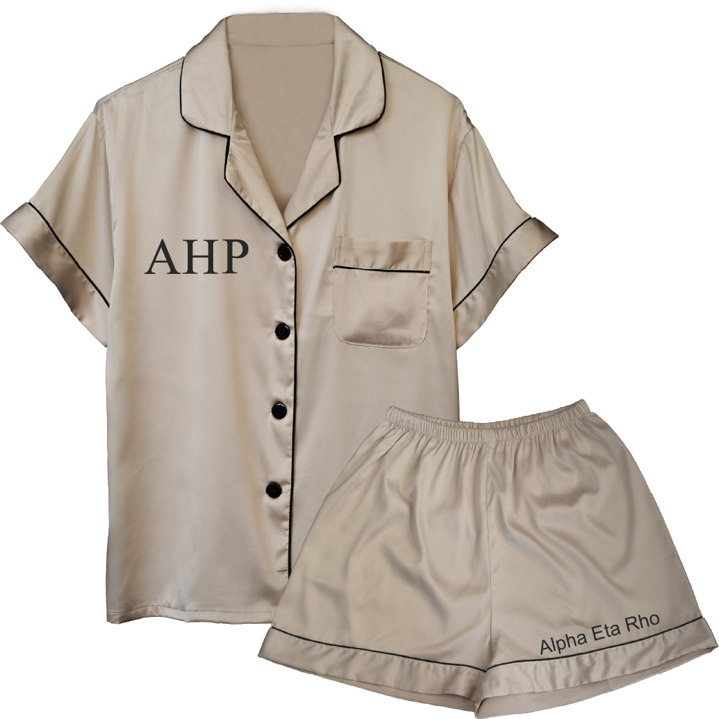 Alpha Eta Rho Embroidered Ladies' Pajama Sets