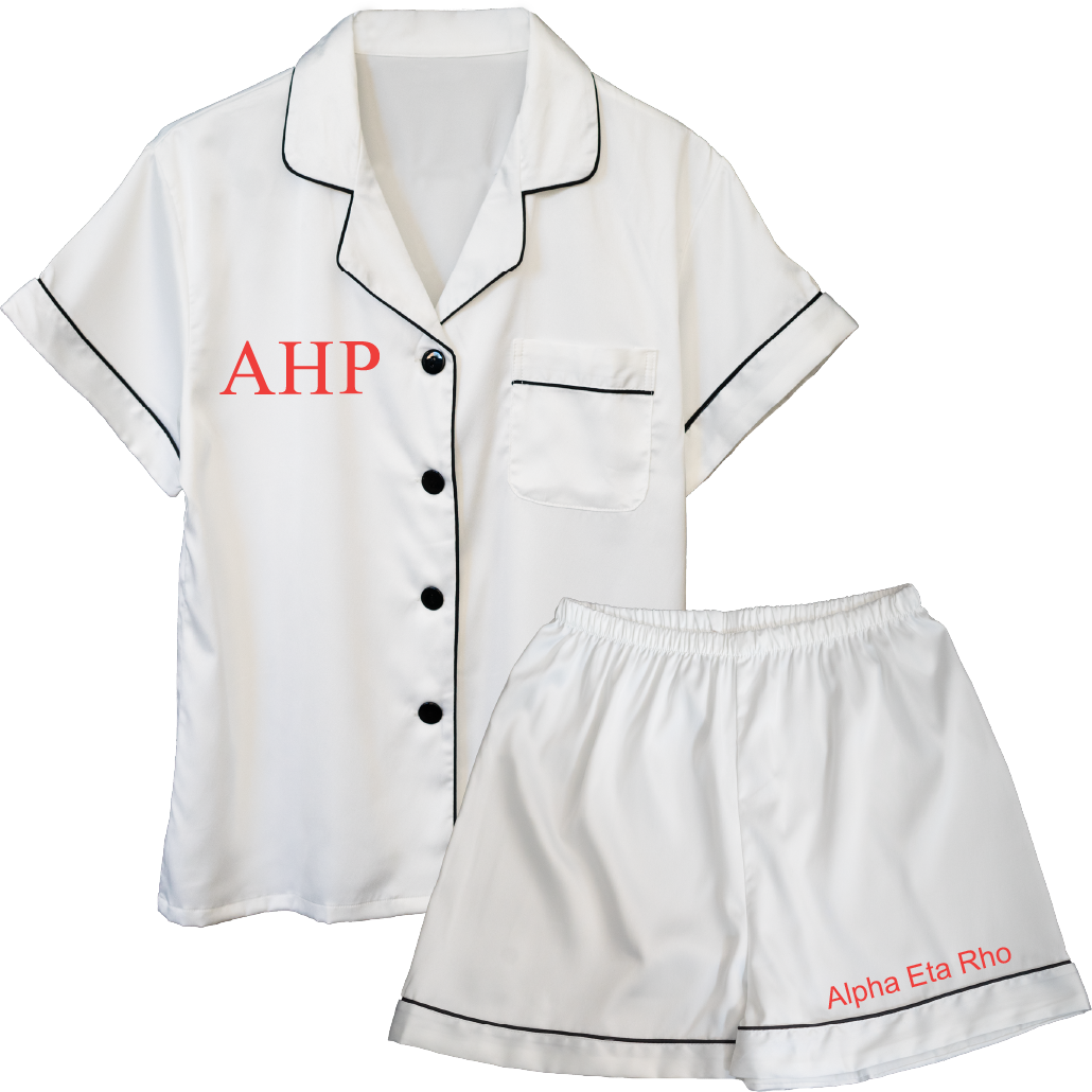 Alpha Eta Rho Embroidered Ladies' Pajama Sets