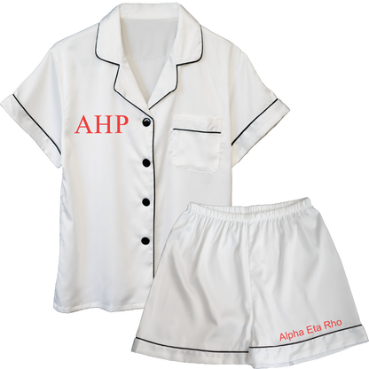 Alpha Eta Rho Embroidered Ladies' Pajama Sets