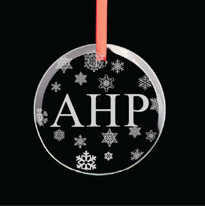 Alpha Eta Rho Round Multi-Snowflake Ornament