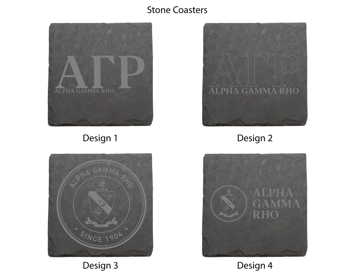 Alpha Gamma Rho Stone Coasters - 4-Pack