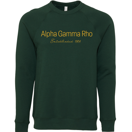Alpha Gamma Rho Embroidered Printed Name Crewneck Sweatshirts