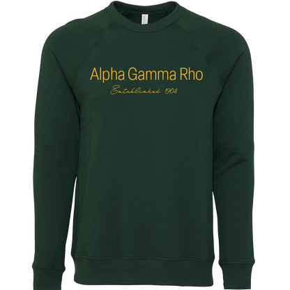 Alpha Gamma Rho Embroidered Printed Name Crewneck Sweatshirts