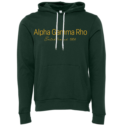 Alpha Gamma Rho Embroidered Printed Name Hooded Sweatshirts