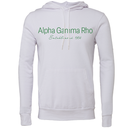 Alpha Gamma Rho Embroidered Printed Name Hooded Sweatshirts