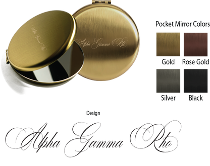 Alpha Gamma Rho Script Pocket Mirrors