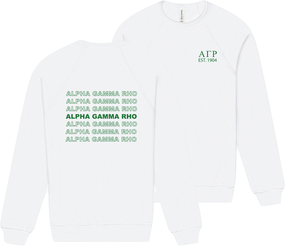Alpha Gamma Rho Repeating Name Crewneck Sweatshirts