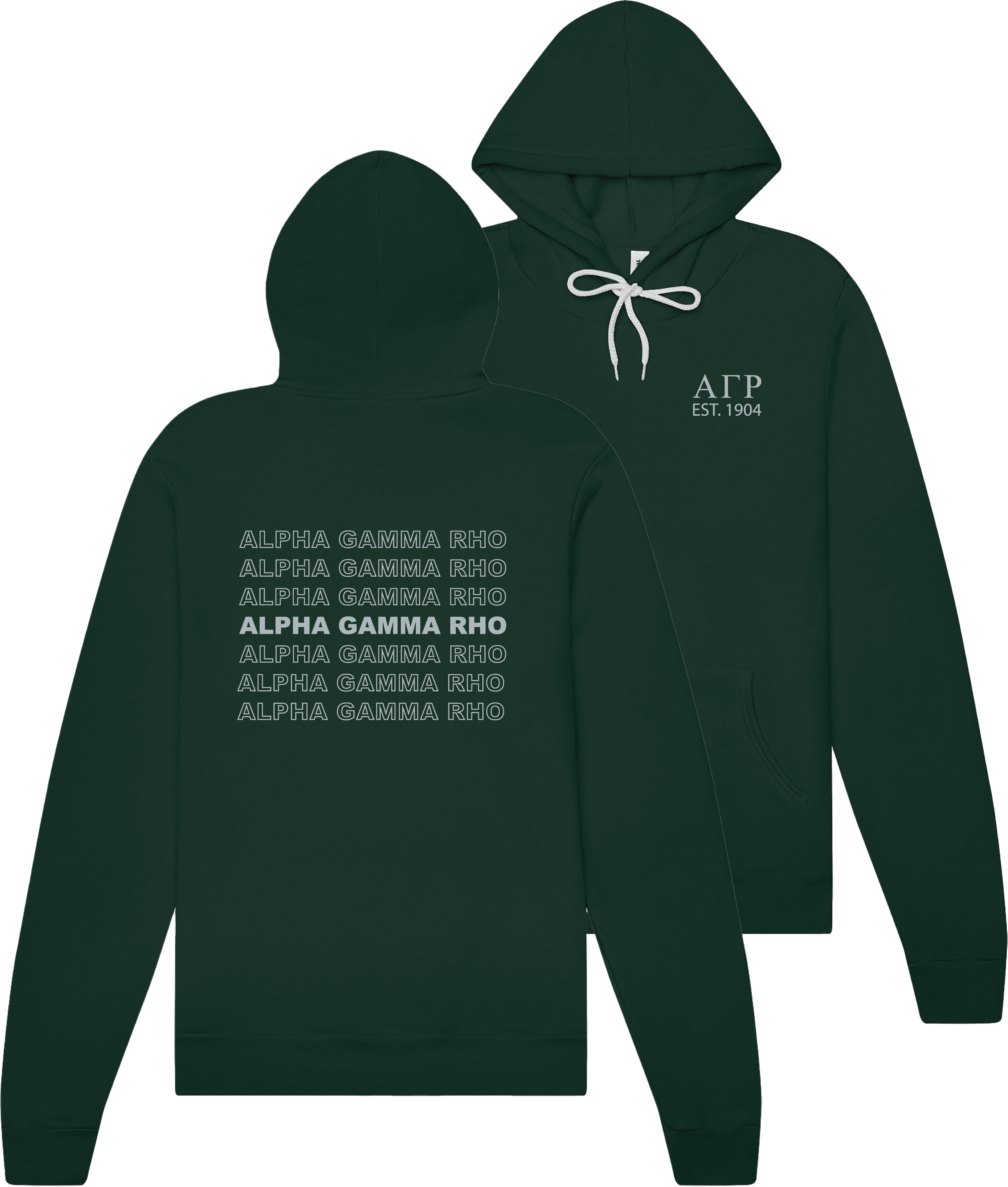 Alpha Gamma Rho Repeating Name Hooded Sweatshirts