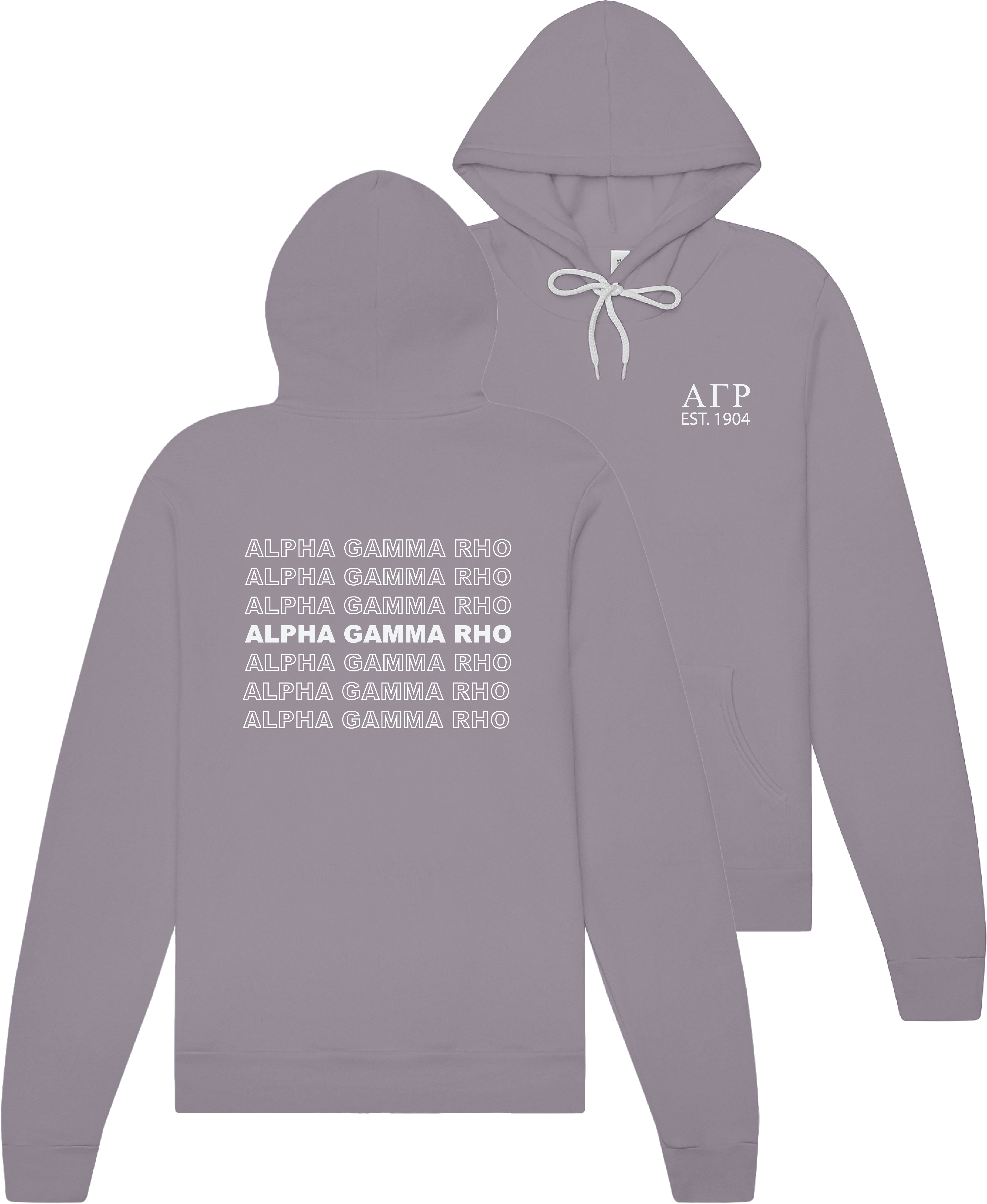 Alpha Gamma Rho Repeating Name Hooded Sweatshirts