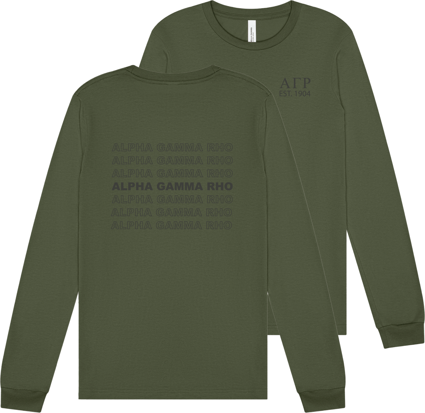 Alpha Gamma Rho Repeating Name Long Sleeve T-Shirts