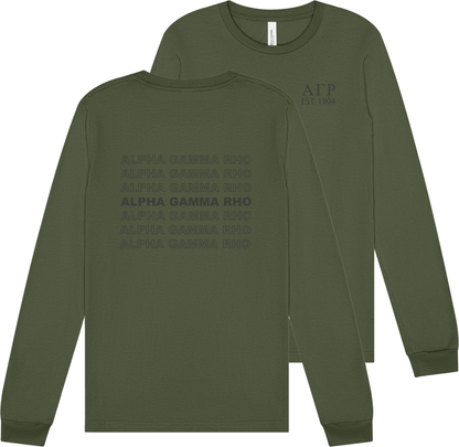 Alpha Gamma Rho Repeating Name Long Sleeve T-Shirts