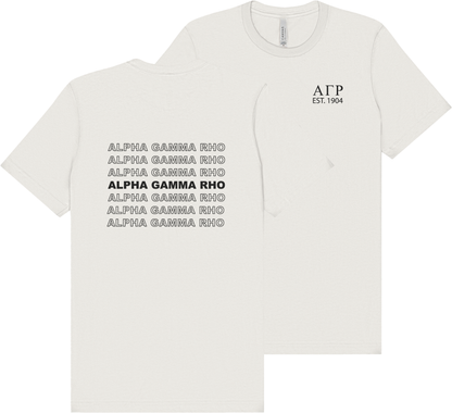 Alpha Gamma Rho Repeating Name Short Sleeve T-Shirts