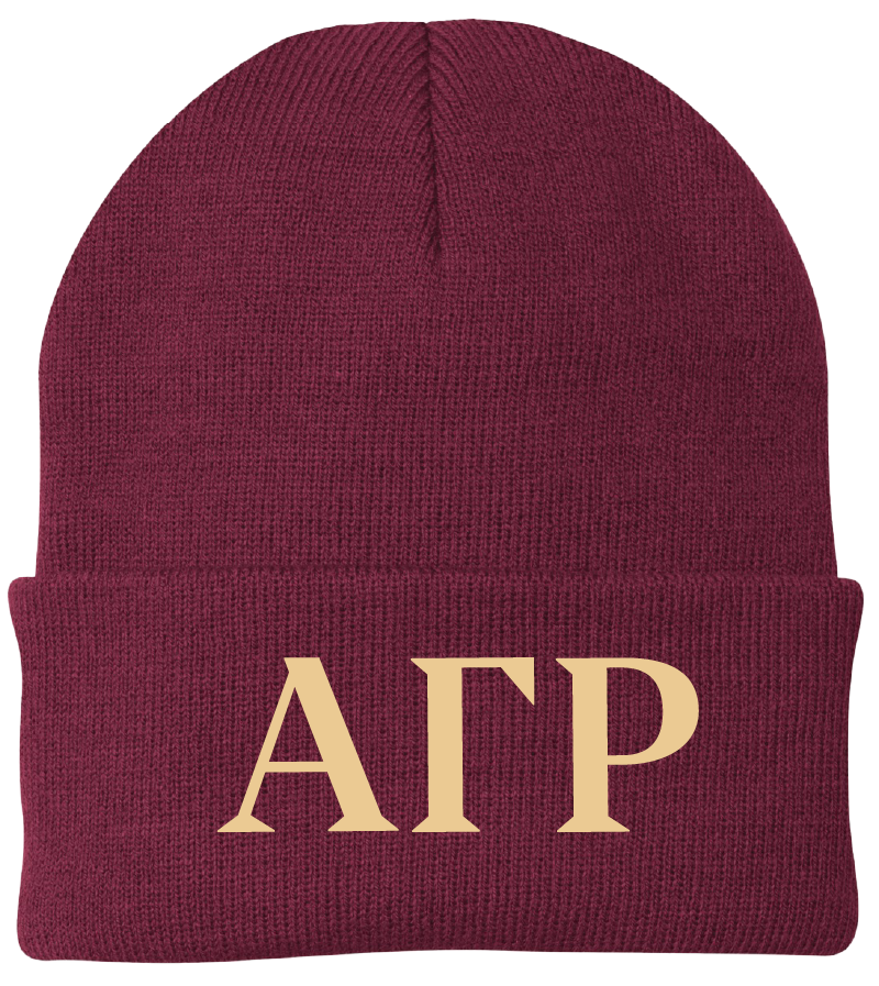 Alpha Gamma Rho Lettered Beanies