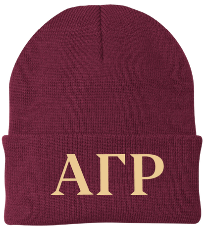 Alpha Gamma Rho Lettered Beanies