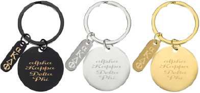 alpha Kappa Delta Phi Name and Letters Keychains